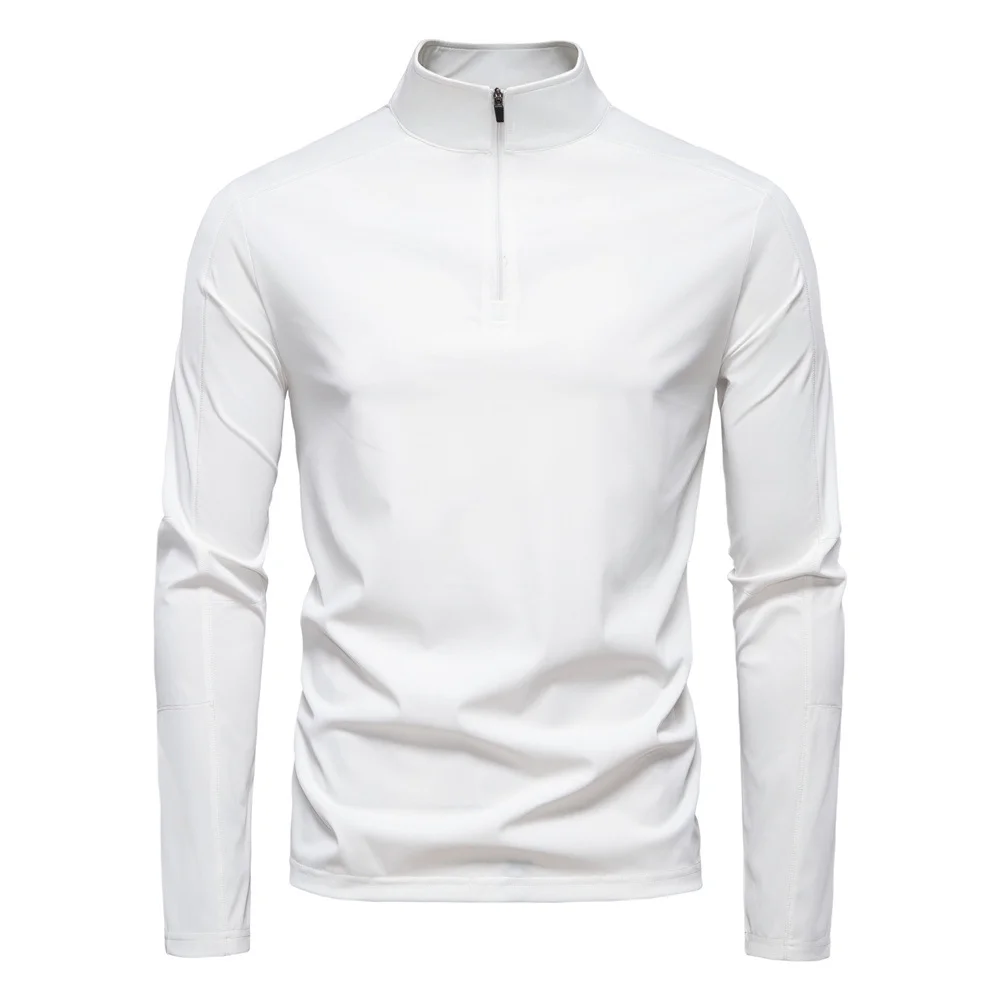 Men's Sunscreen UV Protection UPF100 + Bottoming Shirt Long Sleeve Half Zipper T-shirt