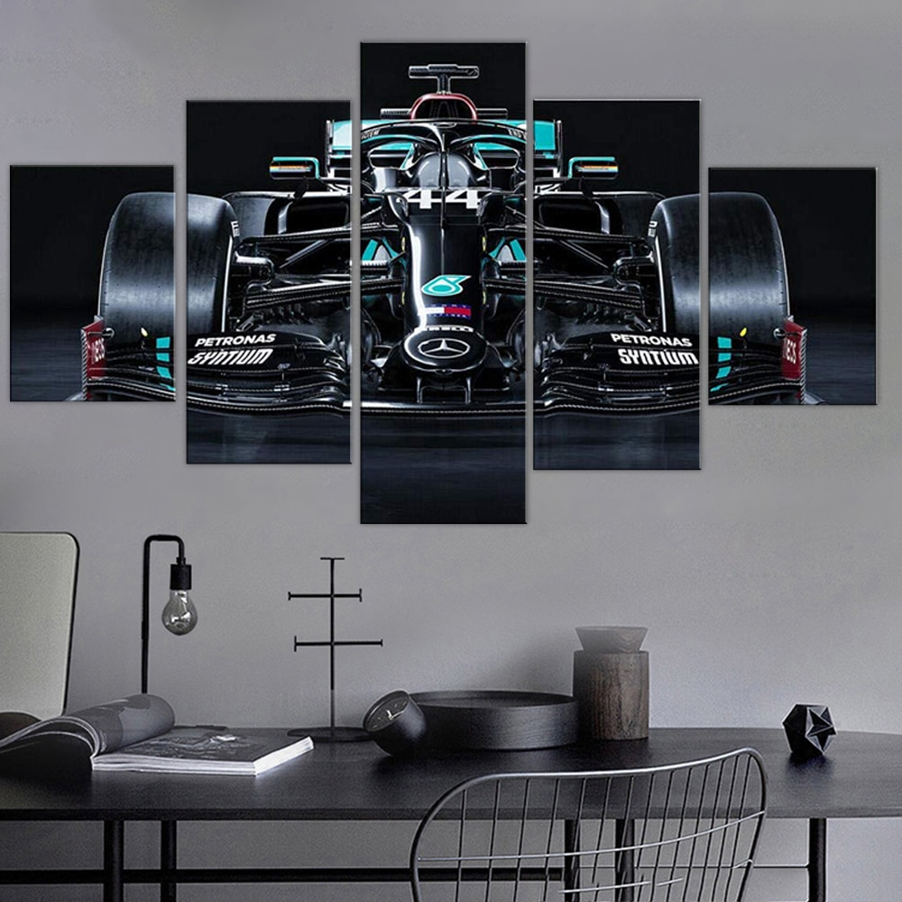 5 Panels Canvas Wall Arts Poster Painting AMG Formula 1 W11 Luxury Spots Car Wallpaper Living Room Home Decoration Picture Print