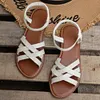 Gioiacombo&trade; Nuovi sandali piatti in pelle stile romano da donna