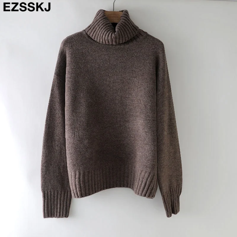 autumn Winter casual cashmere oversize thick Sweater pullovers Women 2021 loose Turtleneck women's sweaters jumper