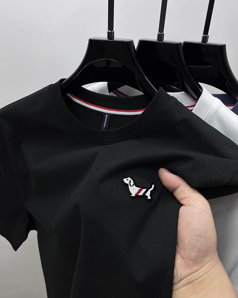 Localnetstore mens winter tracksuit set Light luxury brand 100% cotton men's short sleeved T-shirt fashion cartoon dog logo top summer breathable casual men's clothing