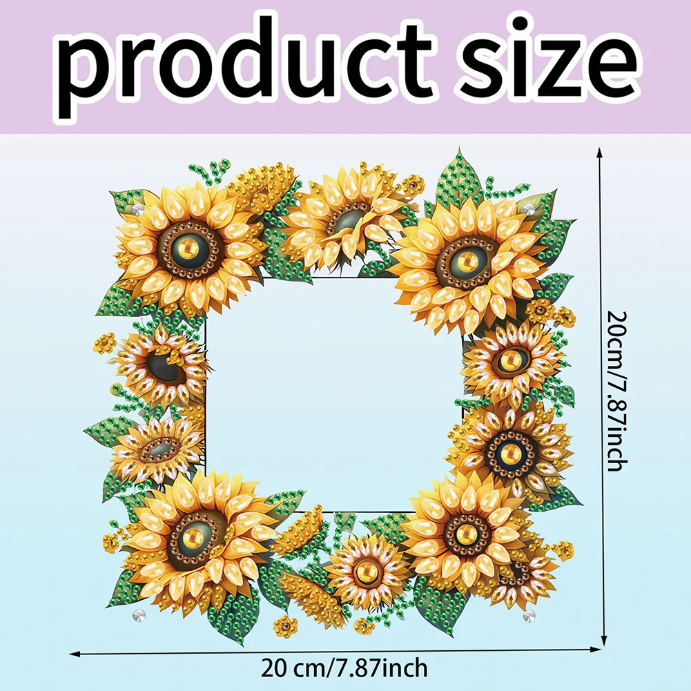 5D DIY Sunflower Acrylic Special Shape Rhinestone Tabletop Photo Frame Kit