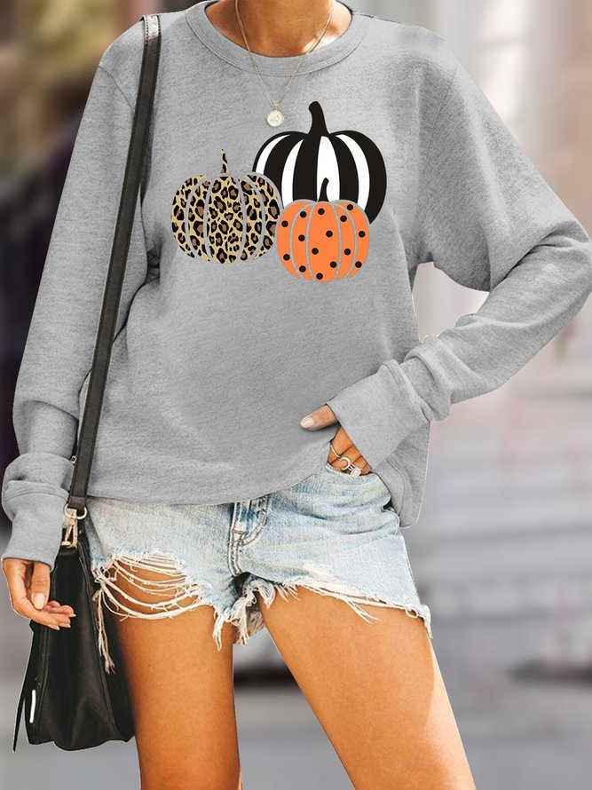 Long Sleeve Vintage Cotton-Blend Sweatshirt