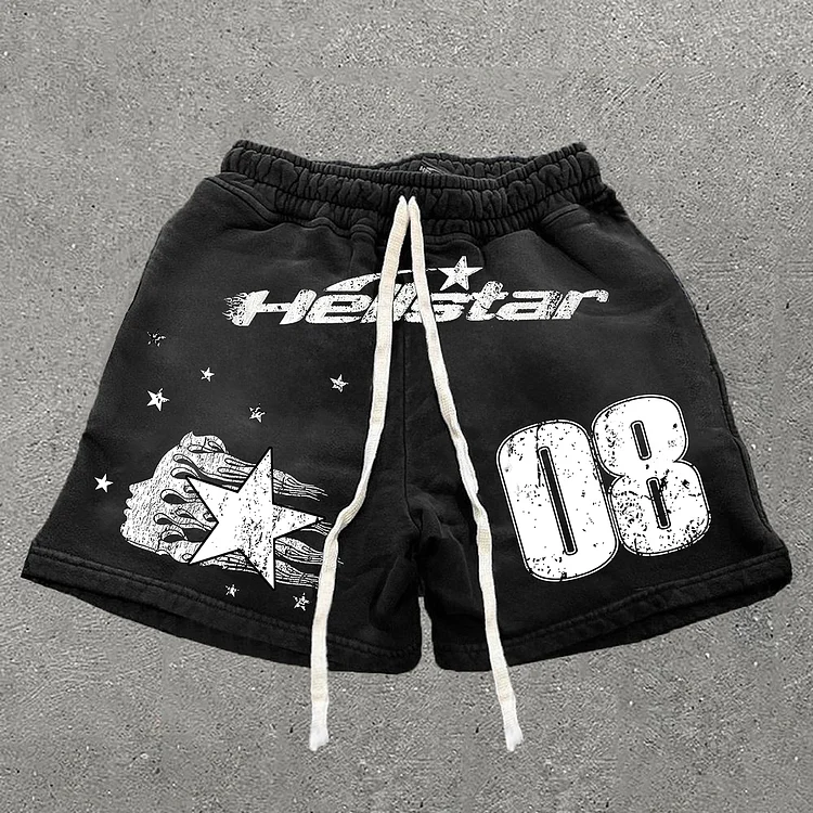 Street Hellstar Graphics Drawstring Retro Shorts SOPULA