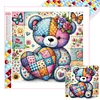 Diamond Painting -DIY Full Square Drill Colorful Patchwork Bear(35*35 CM)