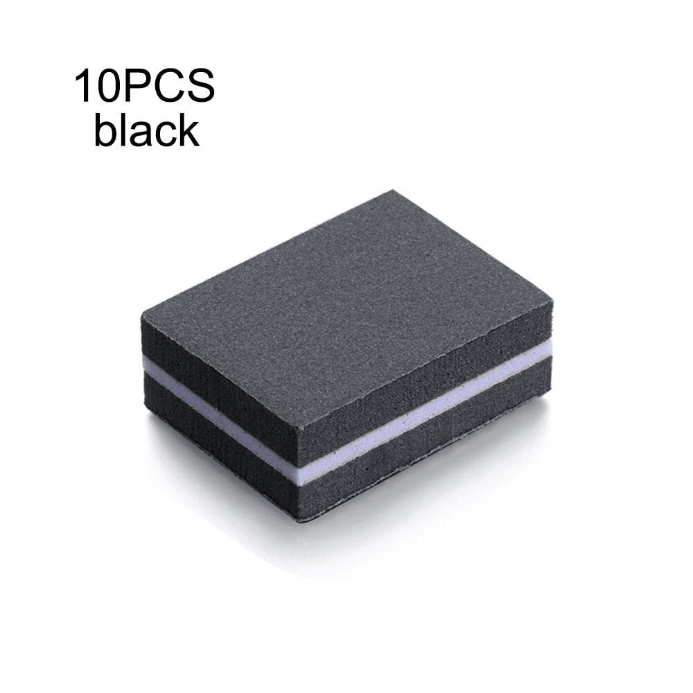 10Pcs lot Double-sided Mini Nail File Blocks Colorful Sponge Nail Polish Sanding Buffer Strips Polishing Manicure Tools