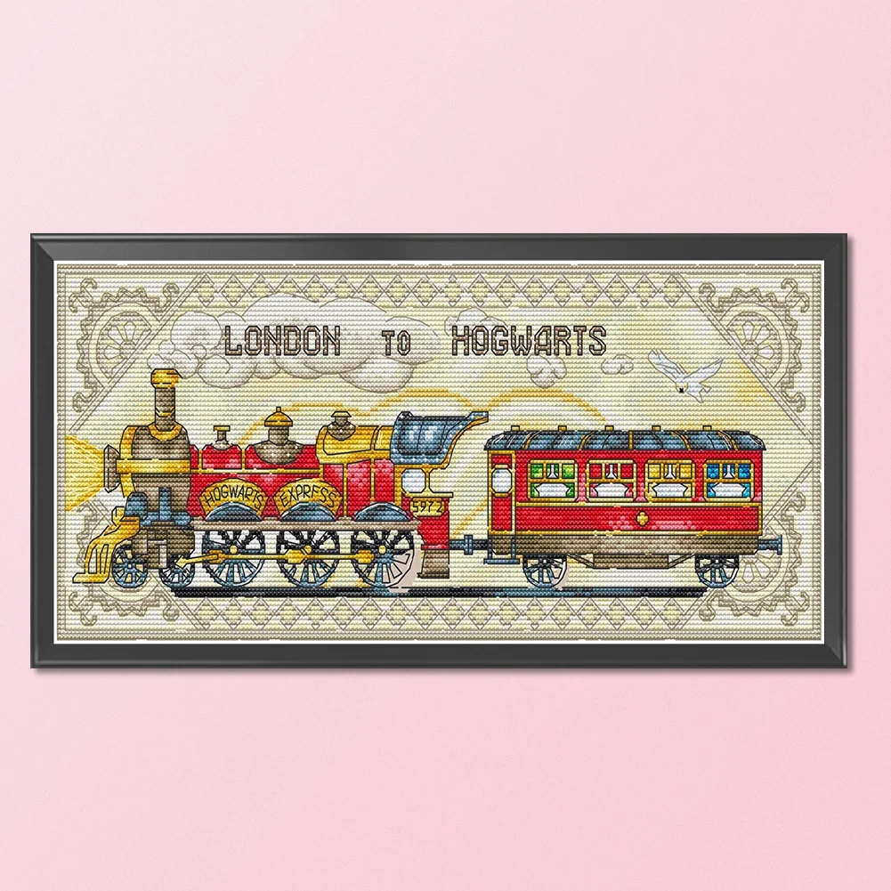 Full Counted Cross Stitch 14CT - London to Hogwarts(44*19cm)