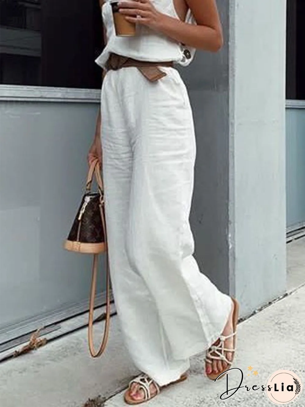 Plain Cotton Casual Pants