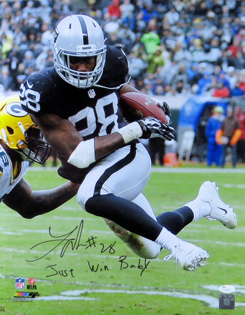 Latavius Murray Signed Autographed 16X20 Photo Poster painting Raiders Just Win Baby