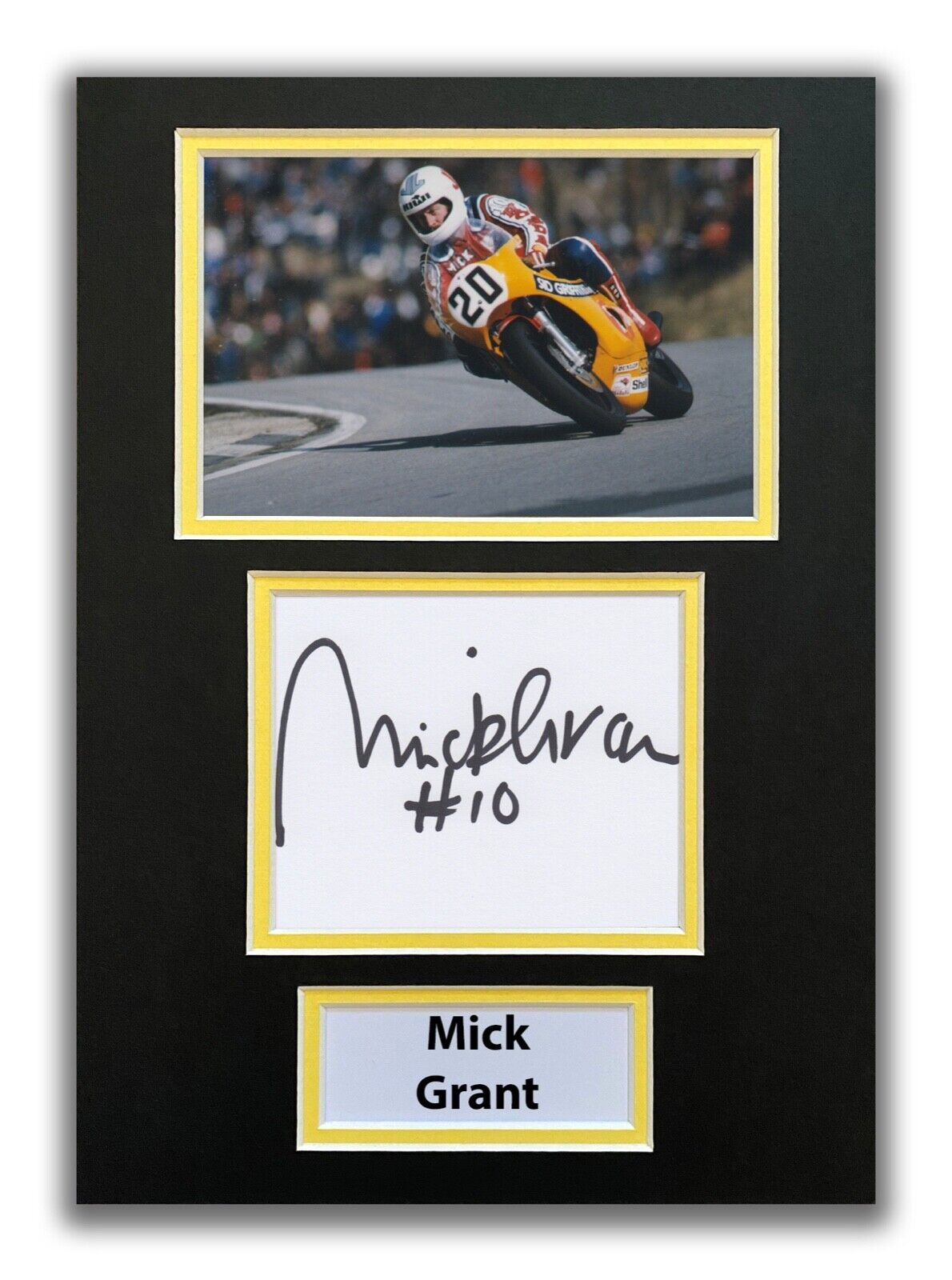 MICK GRANT HAND SIGNED A4 MOUNTED Photo Poster painting DISPLAY - ISLE OF MAN TT - MOTOGP.