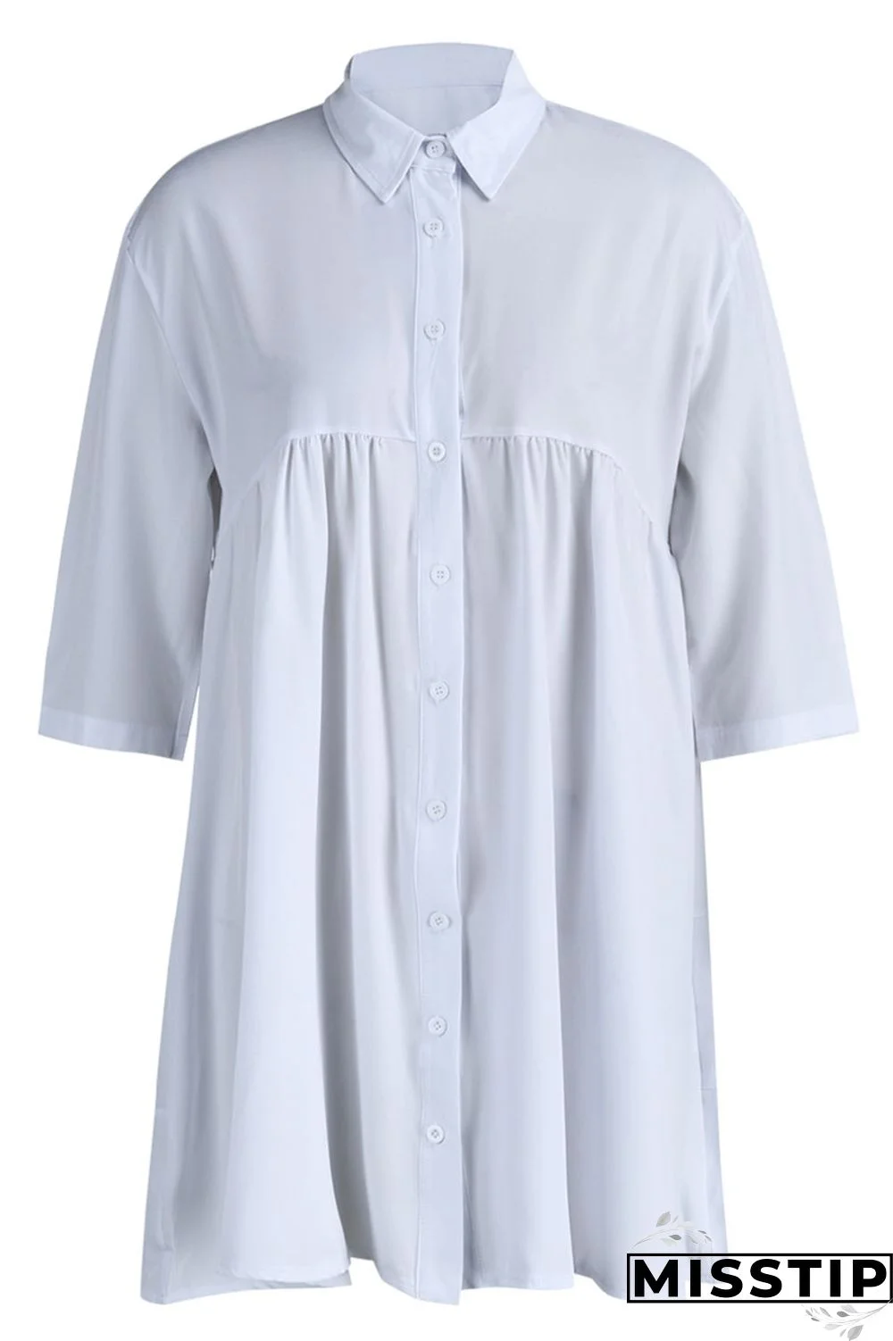 Black Casual Solid Patchwork Buckle Turndown Collar A Line Dresses