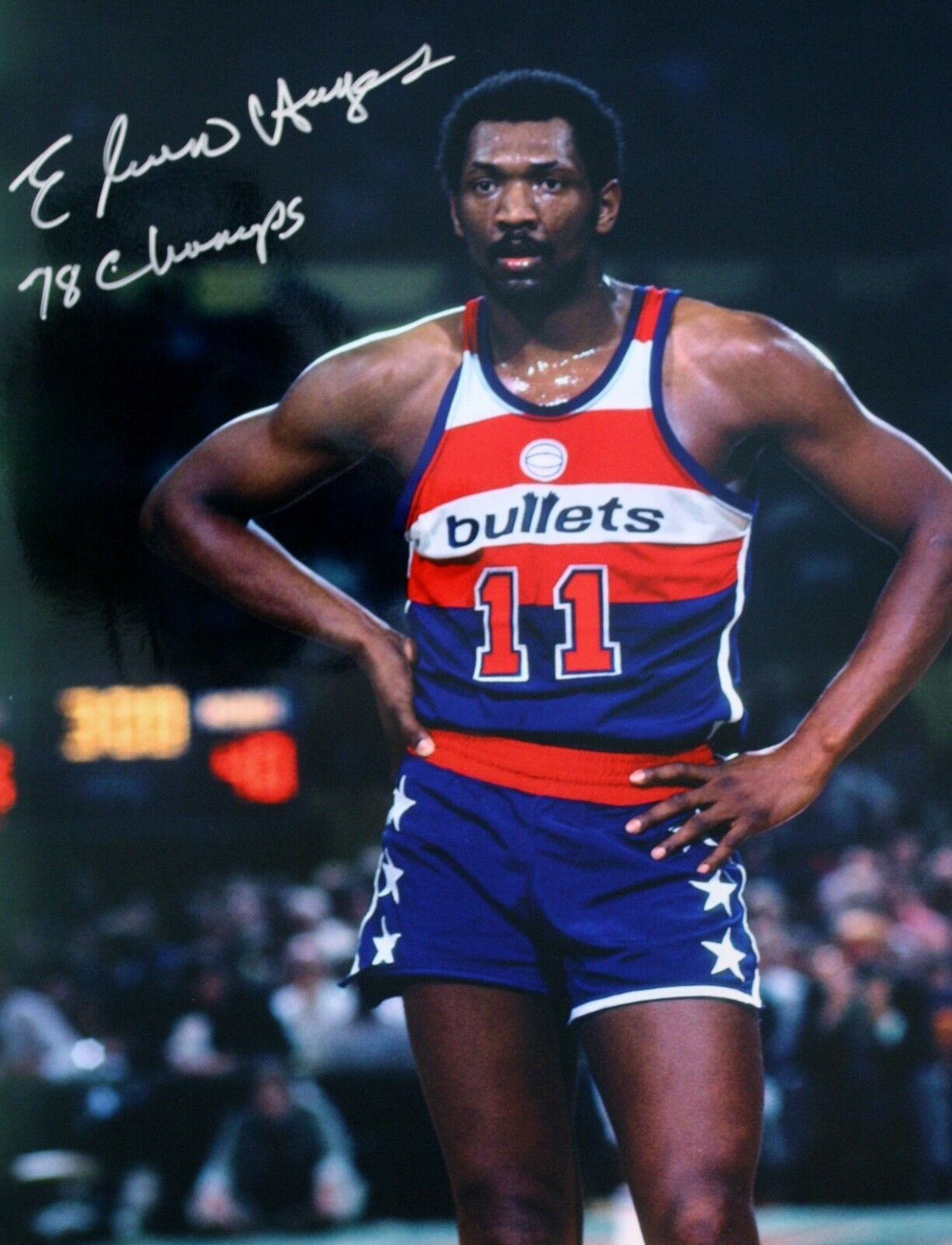 Autographed Elvin Hayes Washington Bullets 16x20 Photo Poster painting - w/COA