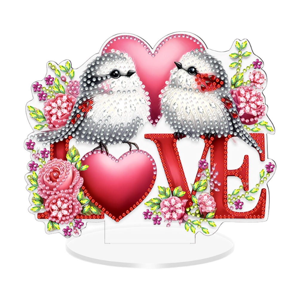 Special Shaped Diamond Painting Desktop Ornaments Kit for Adults (Love Bird)