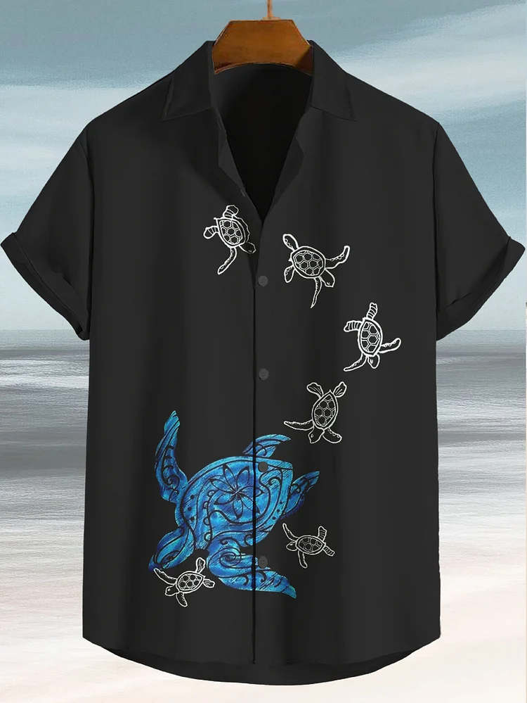 Men's Vacation Sea Turtles Print Shirt