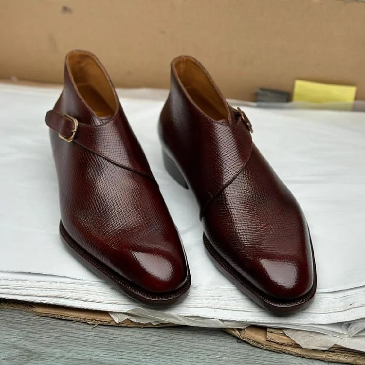 men's Genuine Leather Buckle Shoes