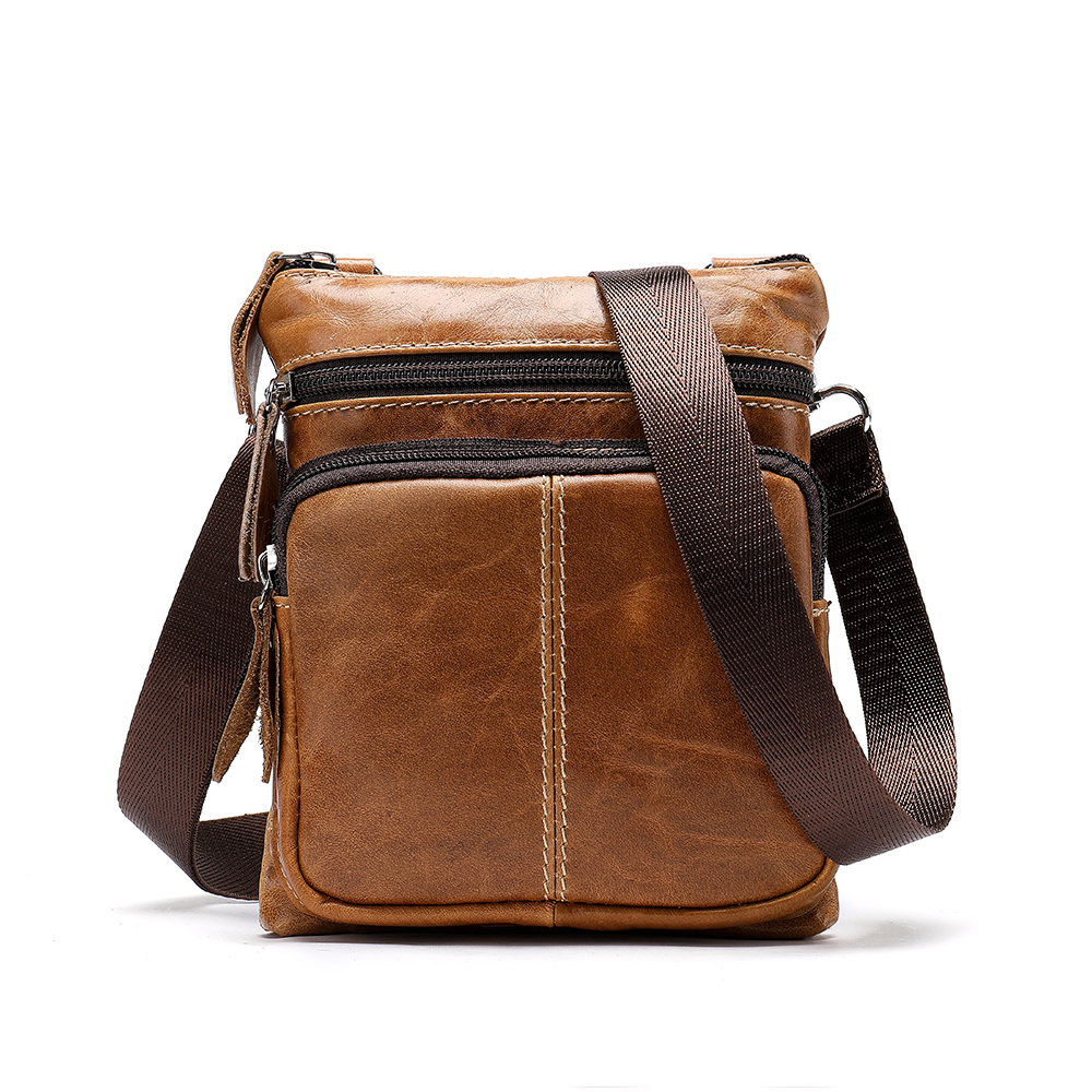 Men's genuine leather top layer leather shoulder messenger bag