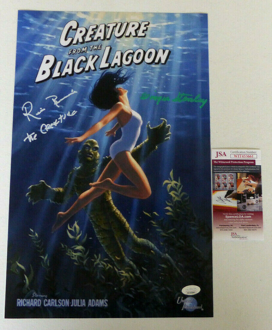 Ricou Browning, Ginger Stanley 12x18 Photo Poster painting Autograph, Creature, Lagoon, JSA COA