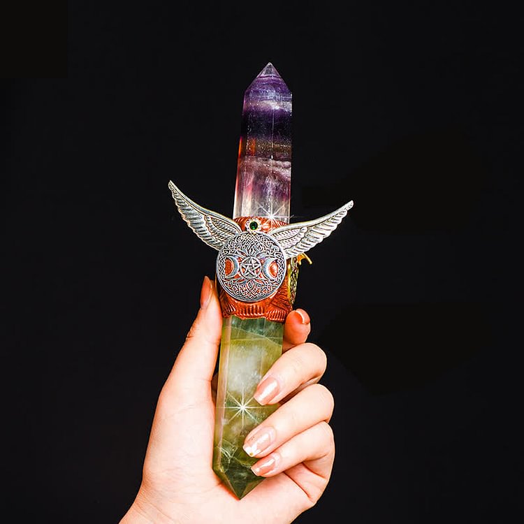 Olivenorma Large Fluorite Natural Crystal Wands With Wings