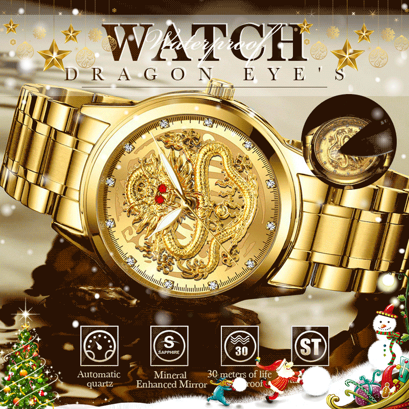 ✨Christmas Promotion- 50%OFF✨Embossed Golden Dragon Watch