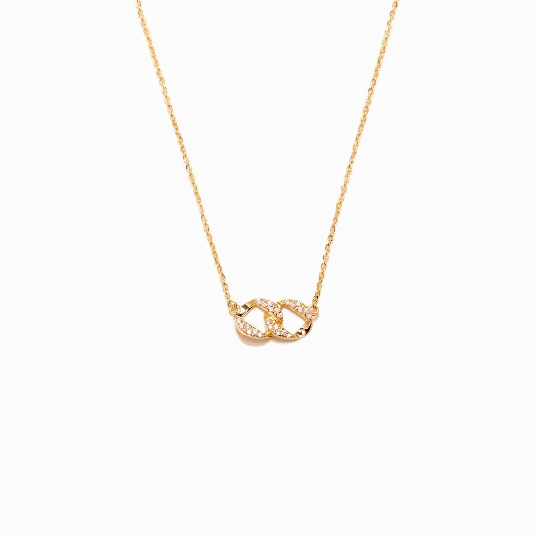 Badass Girl Gang Pavé Interlocking Necklace