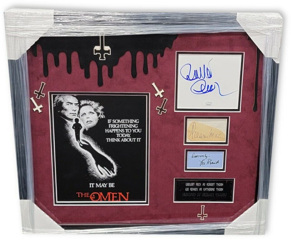 Gregory Peck Lee Remick Richard Donner Signed Cut Framed Photo Poster painting The OMEN JSA