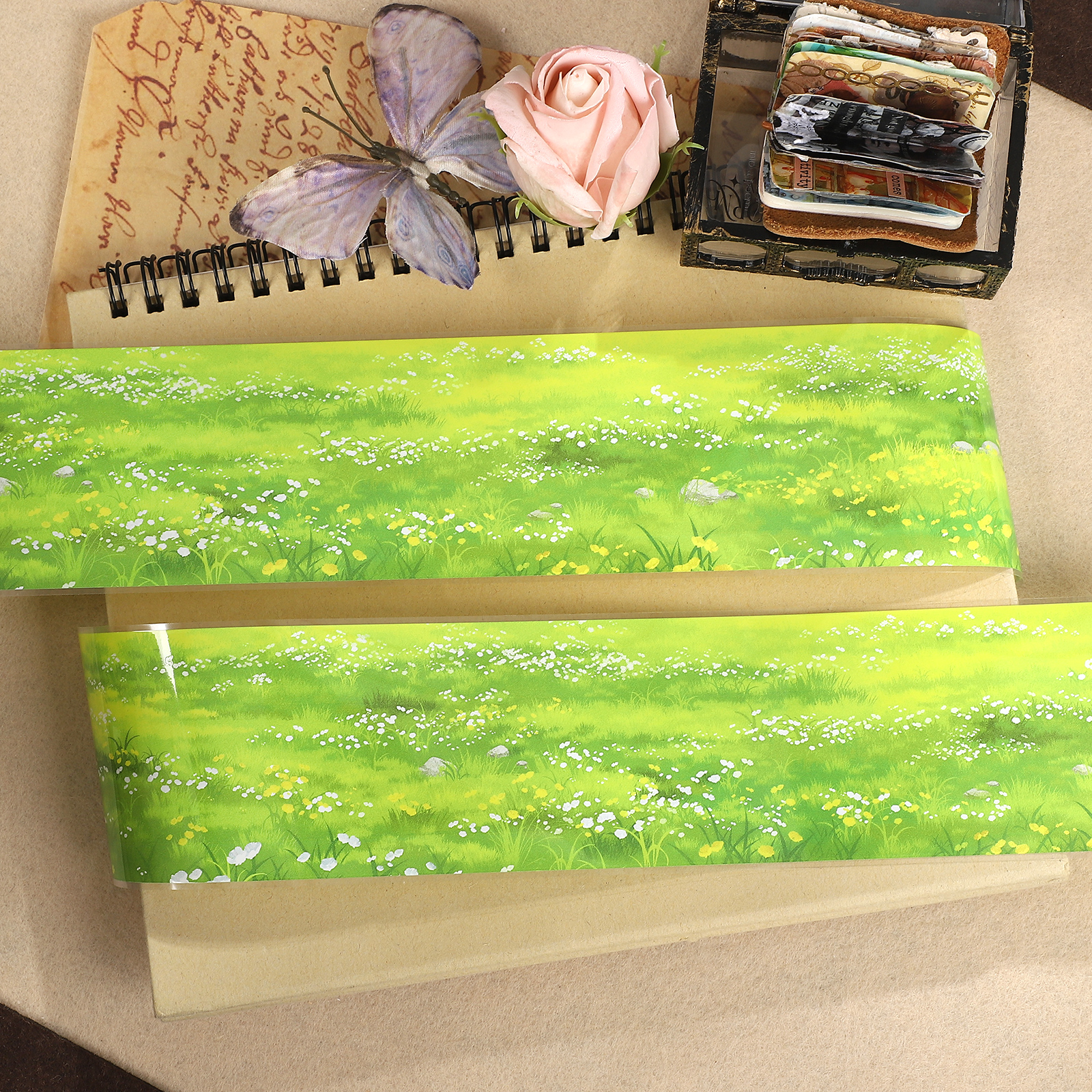 PET 테이프 - 60mm*5m 빈티지 봄꽃 무늬