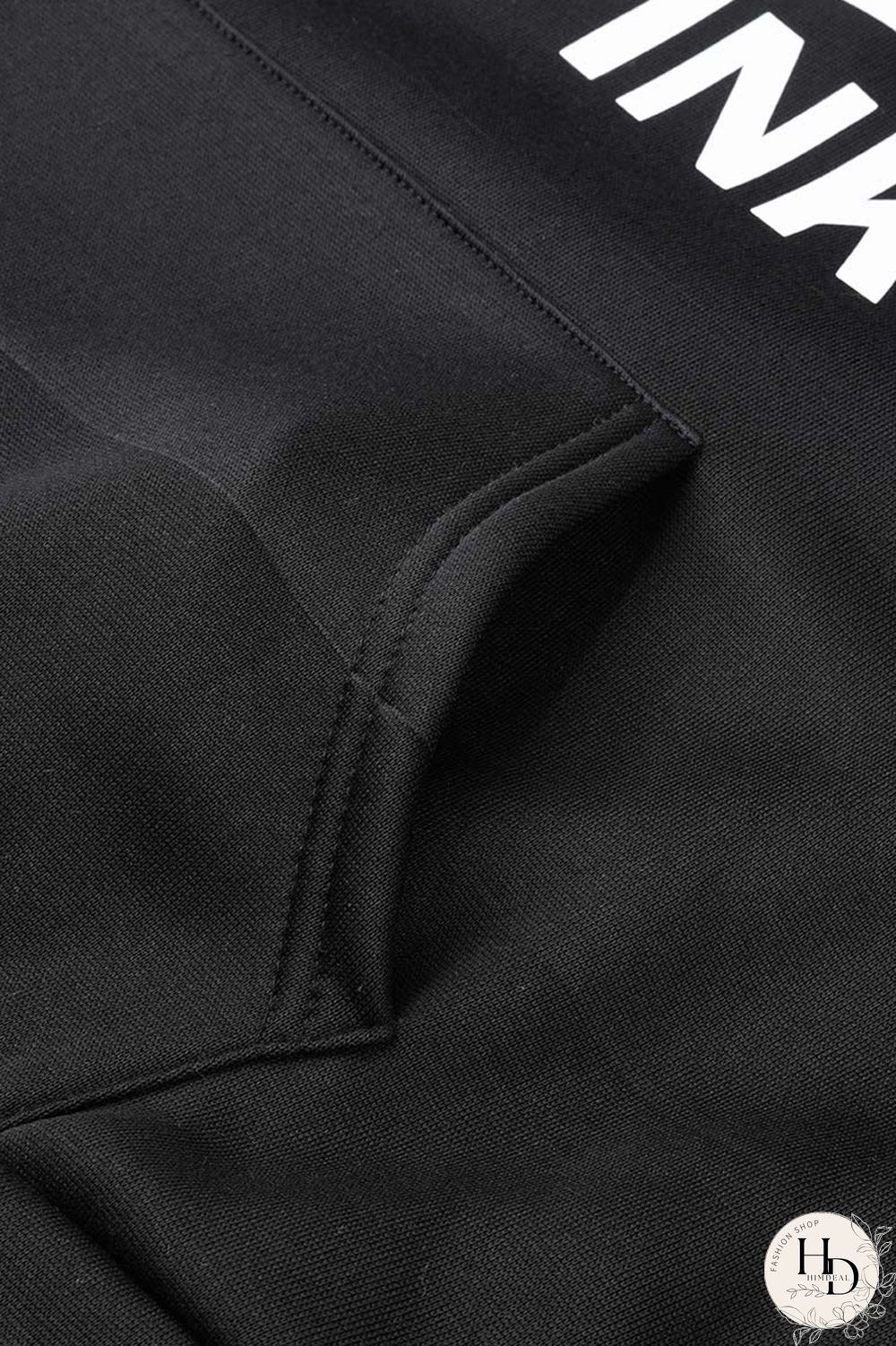 Black Fashion Casual Letter Print Basic Hooded Collar Plus Size Two Pieces