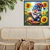 Sunflower Gnome 5D Square Drill Diamond Painting Kit 35x35cm for Adults Beginners DIY Home Decor Gift