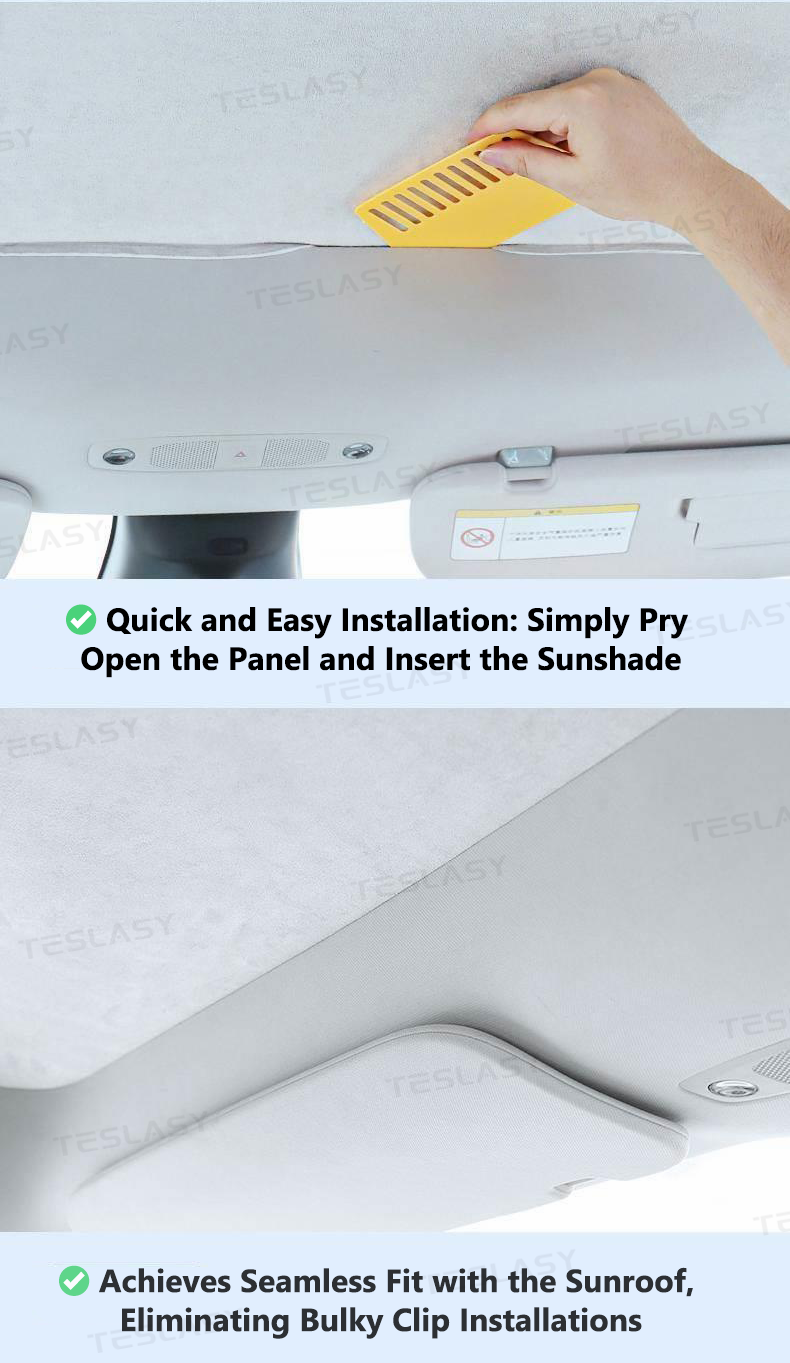 Tesla Model 3/Y/Model 3 Highland Electrostatic Adsorption Sunshade Sunroof Sunshade