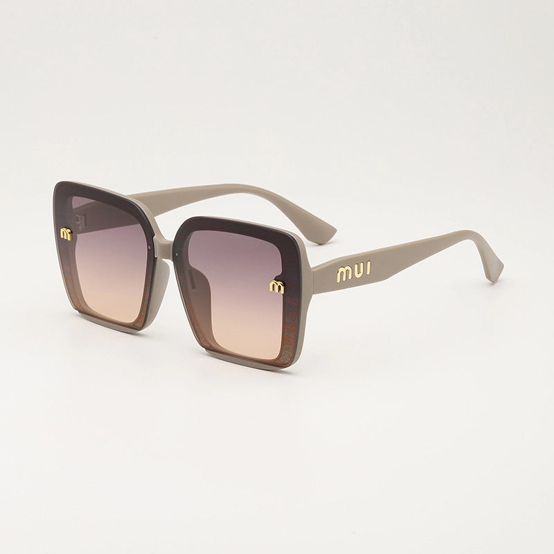 Retro Solid Color Ac Square Full Frame Women’s Sunglasses