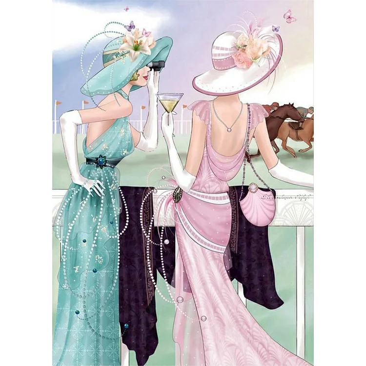 Elegant Ladies 11CT Stamped Cross Stitch 30*40cm
