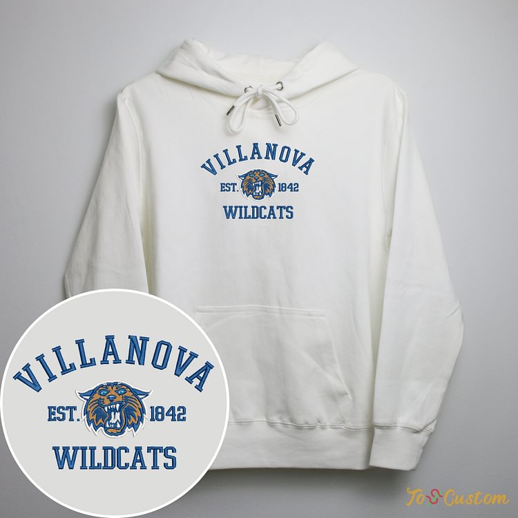 TOSCUSTOM™ Custom NCAA University Villanova Wildcats Embroidered Sweatshirts