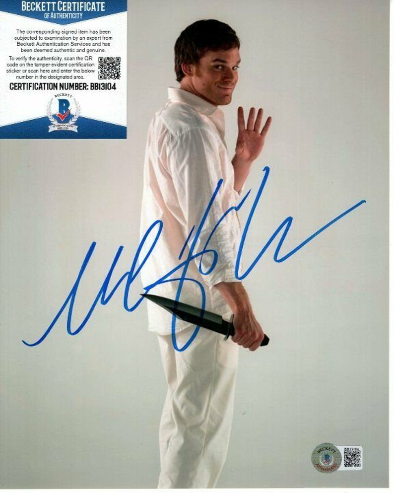 Michael c. hall signed 8x10 dexter Photo Poster painting beckett bas