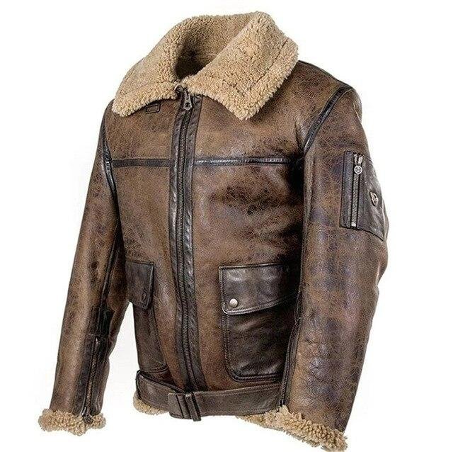 Mens Leather Aviator Jacket