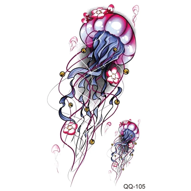 Small Waterproof Temporary Tattoo Sticker Colorful Feather Flower Leaves Planet Moon Women Body Art Wrist Neck Fake Tattoos Men