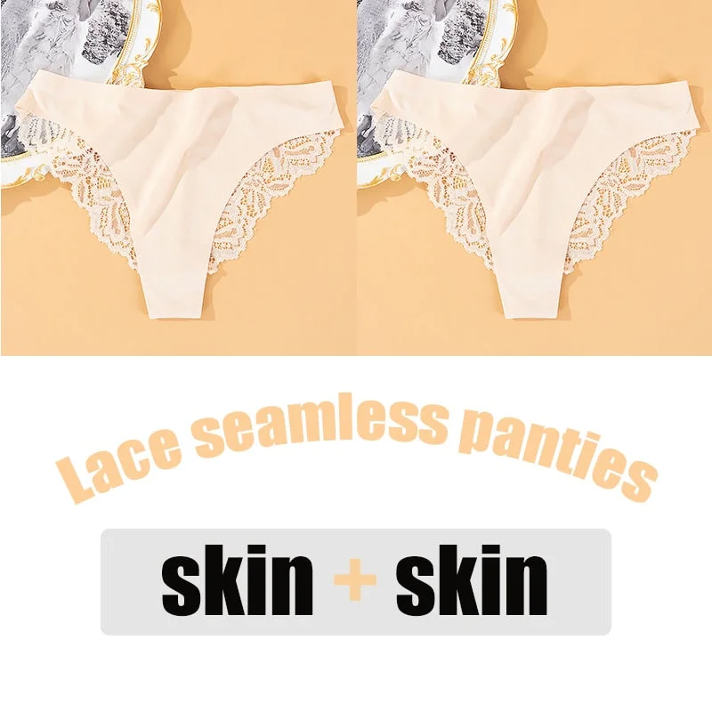 2PCS/Set Lace Panties Seamless Women's Underwear Soft Sexy Lingerie Intimate Hollow Out Underpants Comfortable Female Underwear