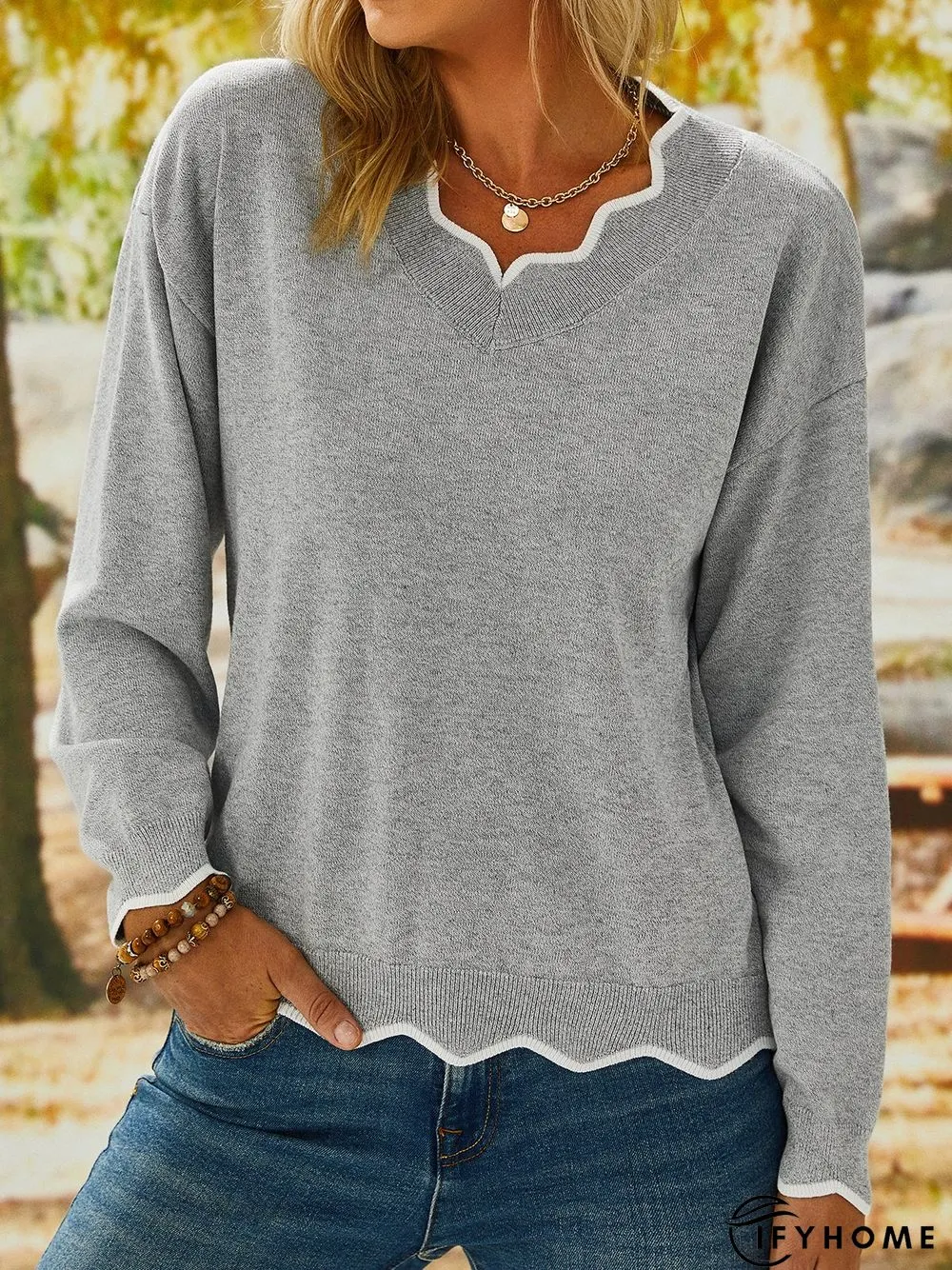 Solid Loose Fit Women Pullover Sweater | IFYHOME