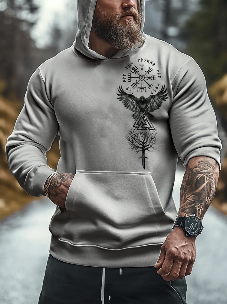 Viking World Tree Uttara j ir Crow Totem Casual Hoodie / Rvogue / Rvogue