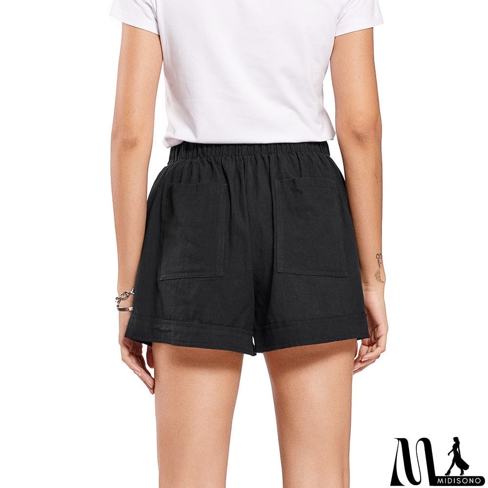 MidiSono - Gray Strive Pocketed Tencel Shorts