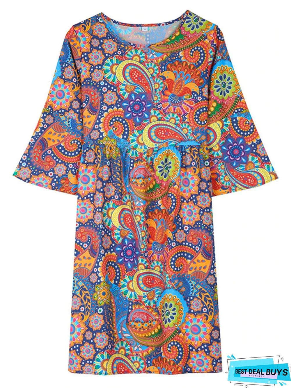 Elegant Medium Length Dress Printed Suspender Dress