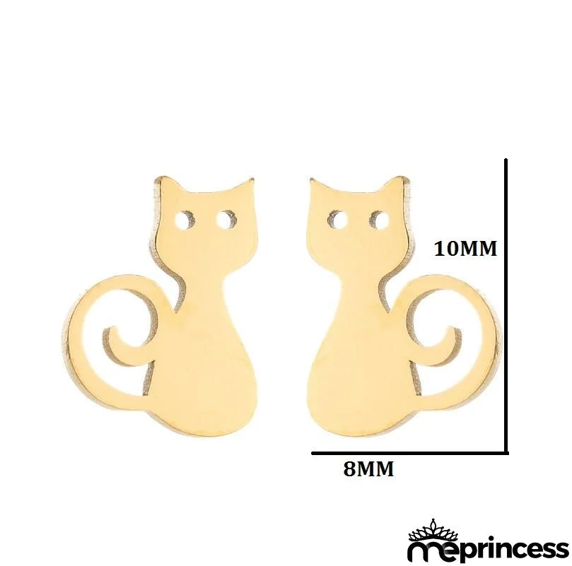 Women Fashion Hollow Eagle Owl Snake Dolphin Bee Giraffe Elephant Dog Cat Rabbit Fish Bird Penguim Stainless Steel Stud Earrings