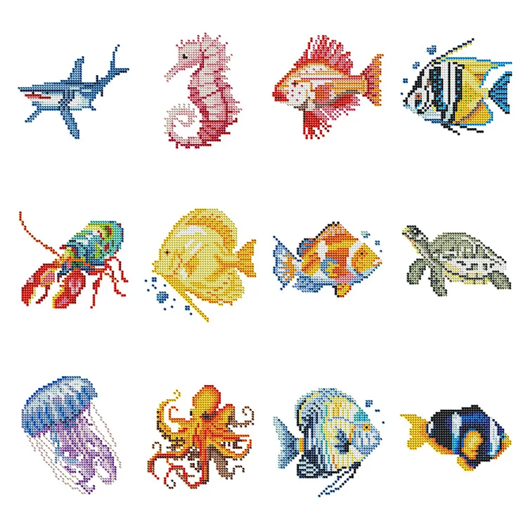 【Mini Set】Marine Life 15*18cm (Canvas) Full Round Drill Diamond Painting gbfke