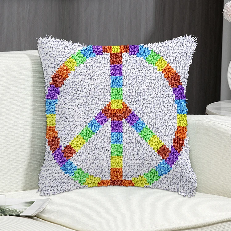 World Peace Pillowcase Latch Hook Kits for Adult, Beginner and Kid veirousa