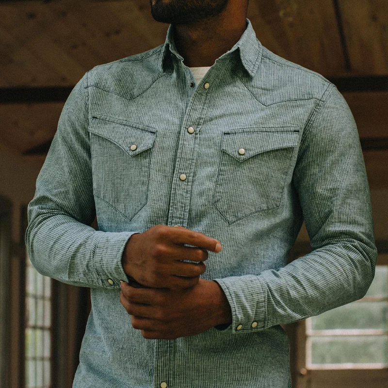 Men's 7 Oz Linen Cotton Stone Wash Easy Iron Shirts