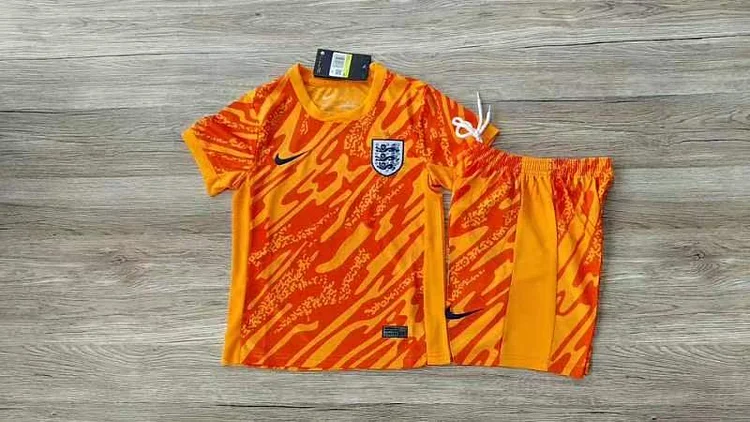 2024-25 England Orange Goalkeeper Shirt - Kids