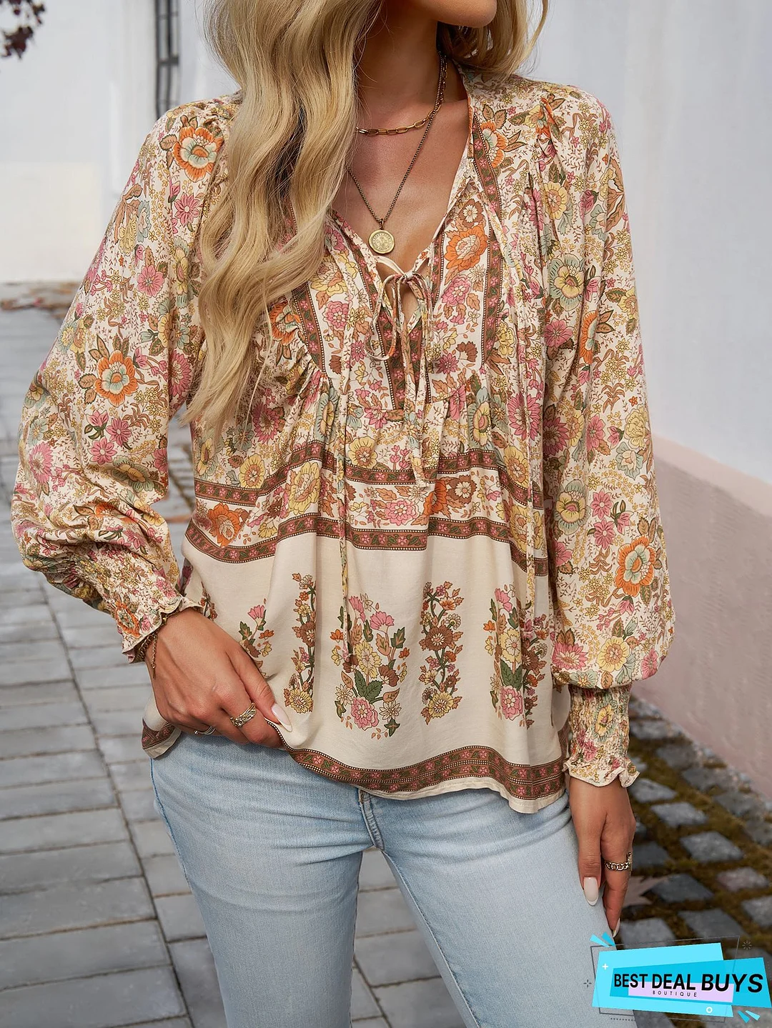 Women's Blouse Shirt Floral Flower Long Sleeve Print Round Neck Tops Basic Top Black Blue Red-809