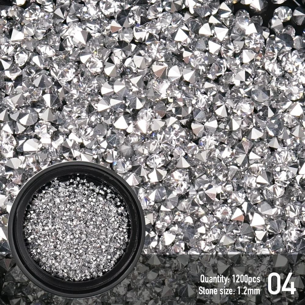 Pixie stone 1.2mm/1200pcs Nail Chain/50cm Nail art Crystal stone Mini Glass Micro crystal Rhinestone Decoration