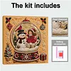 (20x20cm)mas Snow Globe DIY Pearl Painting Art With Inner Wooden Framed Kit