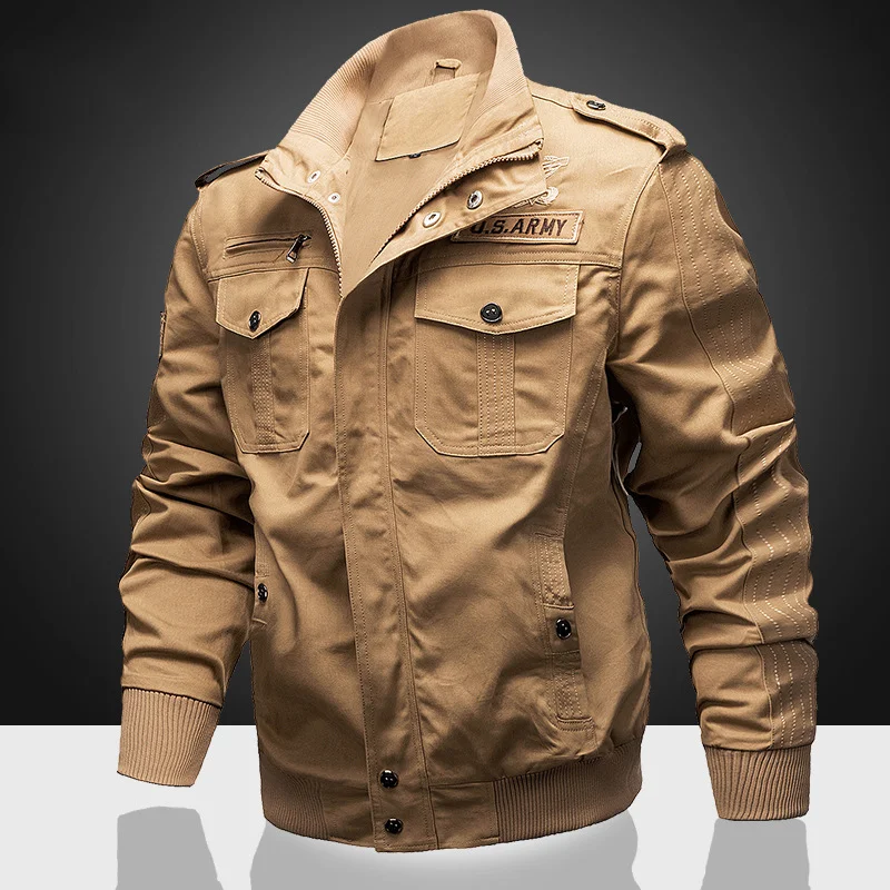 Casual Military Solid Embroidered Cargo Jacket