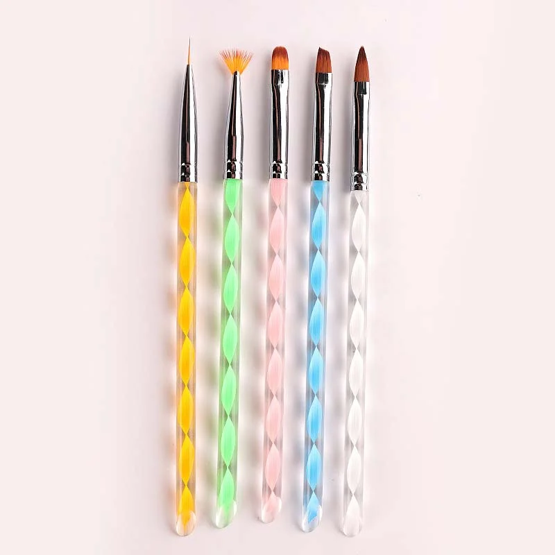 Nail UV Gel Brush Liner Pen Crystal Handle Manicure Nail Art Acrylic UV Gel Polish Design Dot Pen Extension Painting Brush Tools-Nail Inspo